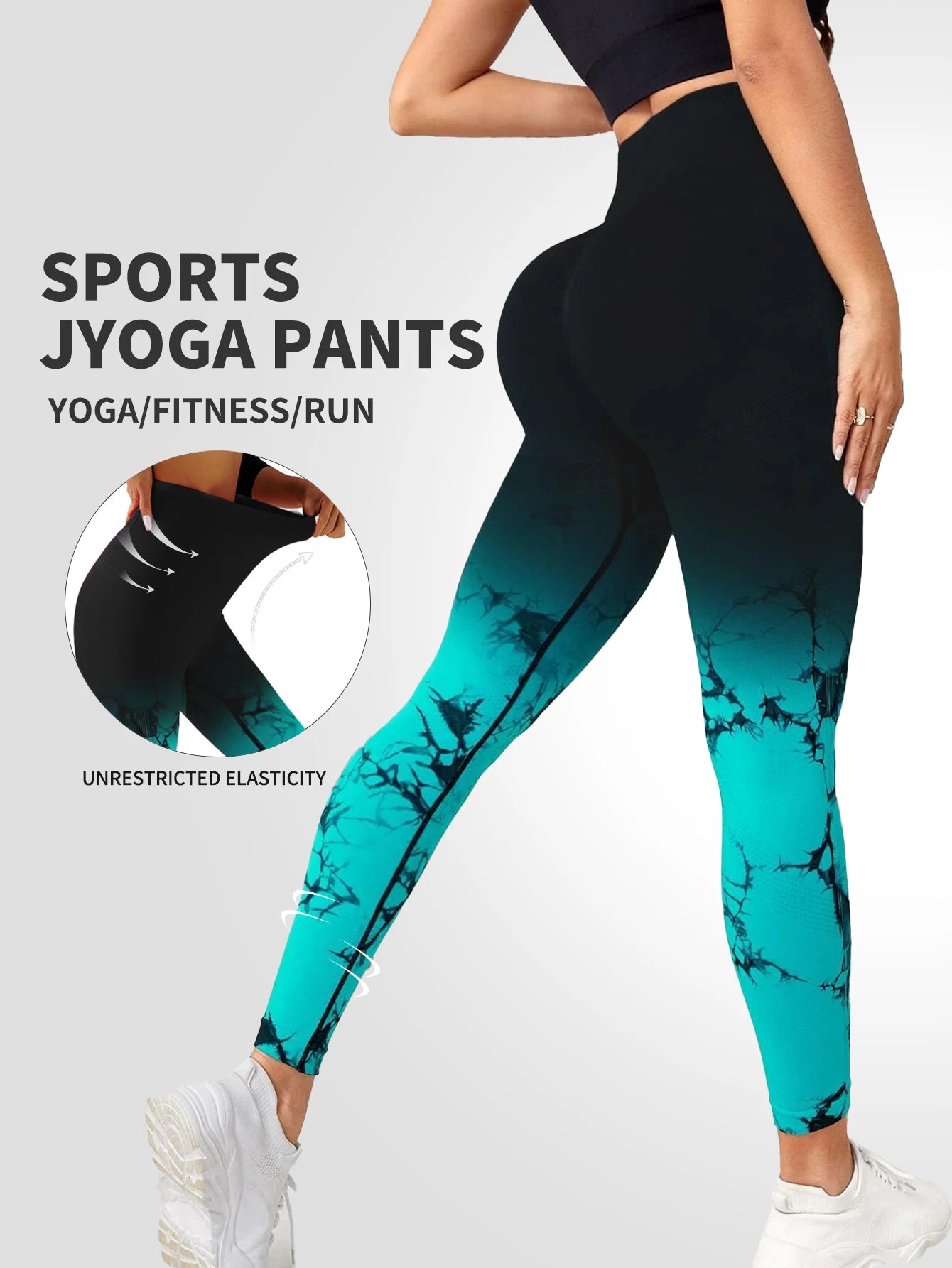 Gradient High-Waist Hip-Lifting Yoga Pants